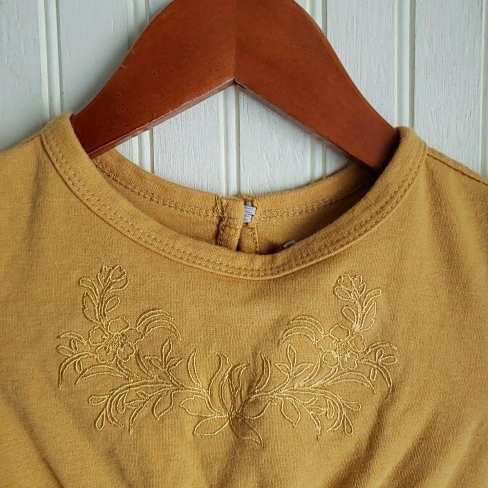 RZ By Rachel Zoe Dress Girls 18-24 Months Yellow Knit Embroidered Long Sleeve